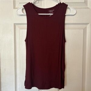 American Eagle Outfitters Deep Red Muscle Tee